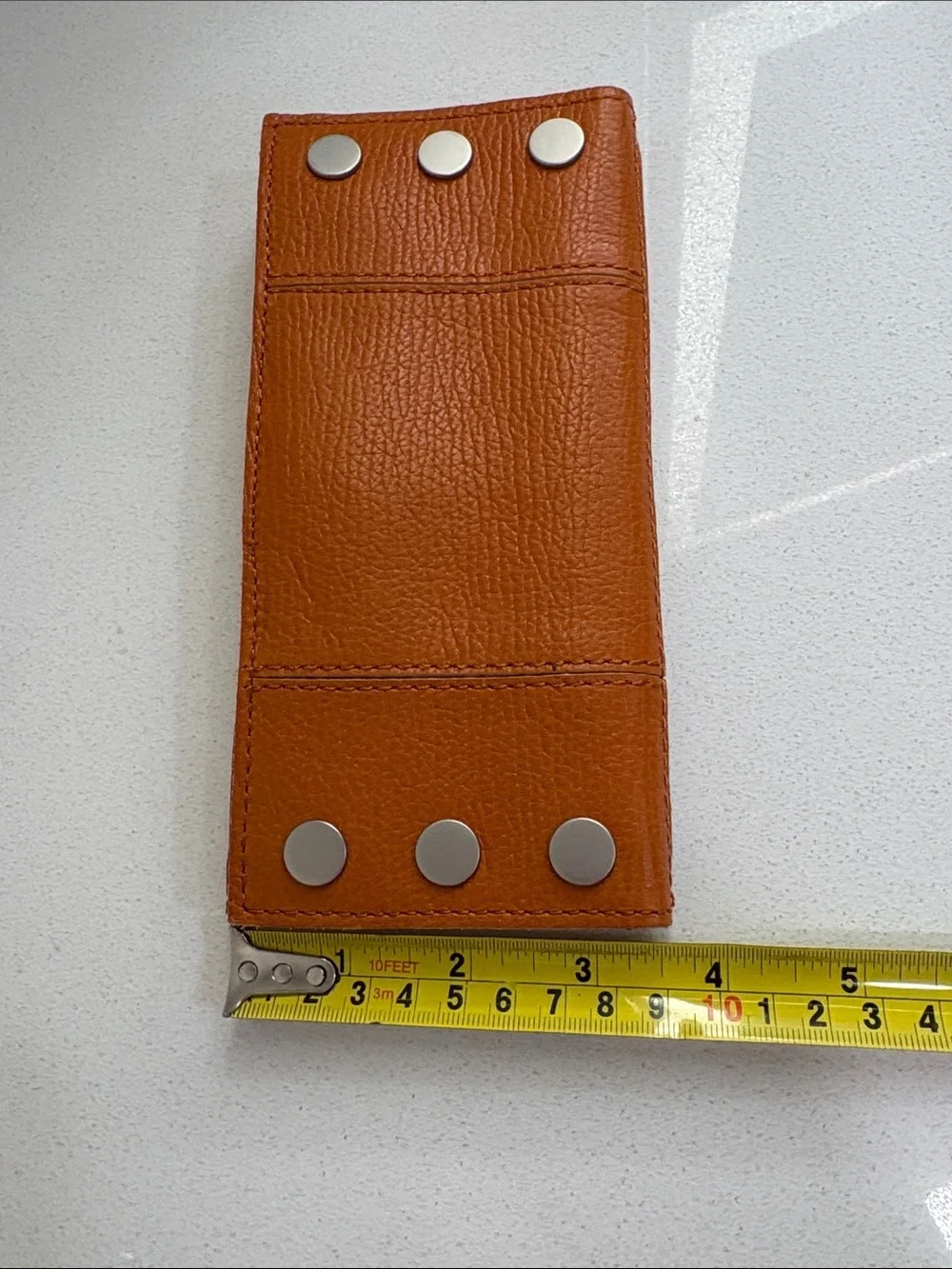 Hammitt 110 North Candlelight Orange Leather w/ Silver Rivets Wallet—Roomy! New